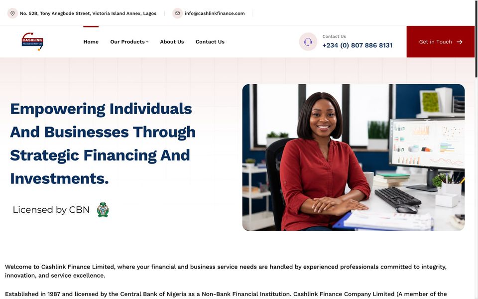 Cashlink Finance website